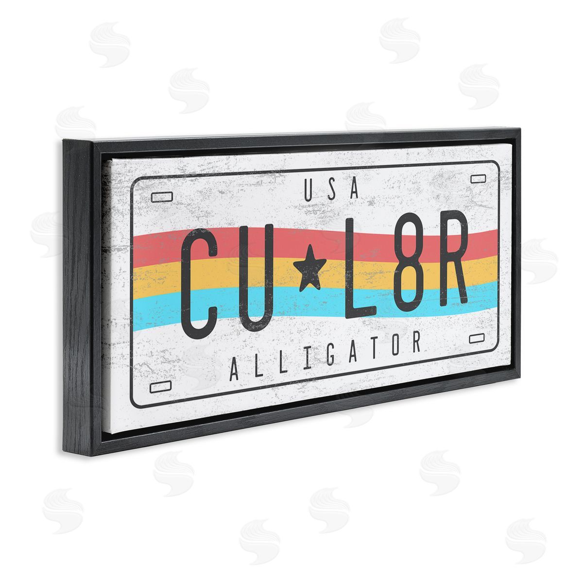 Stupell Studio CU L8R Alligator Rainbow License Plate Humor