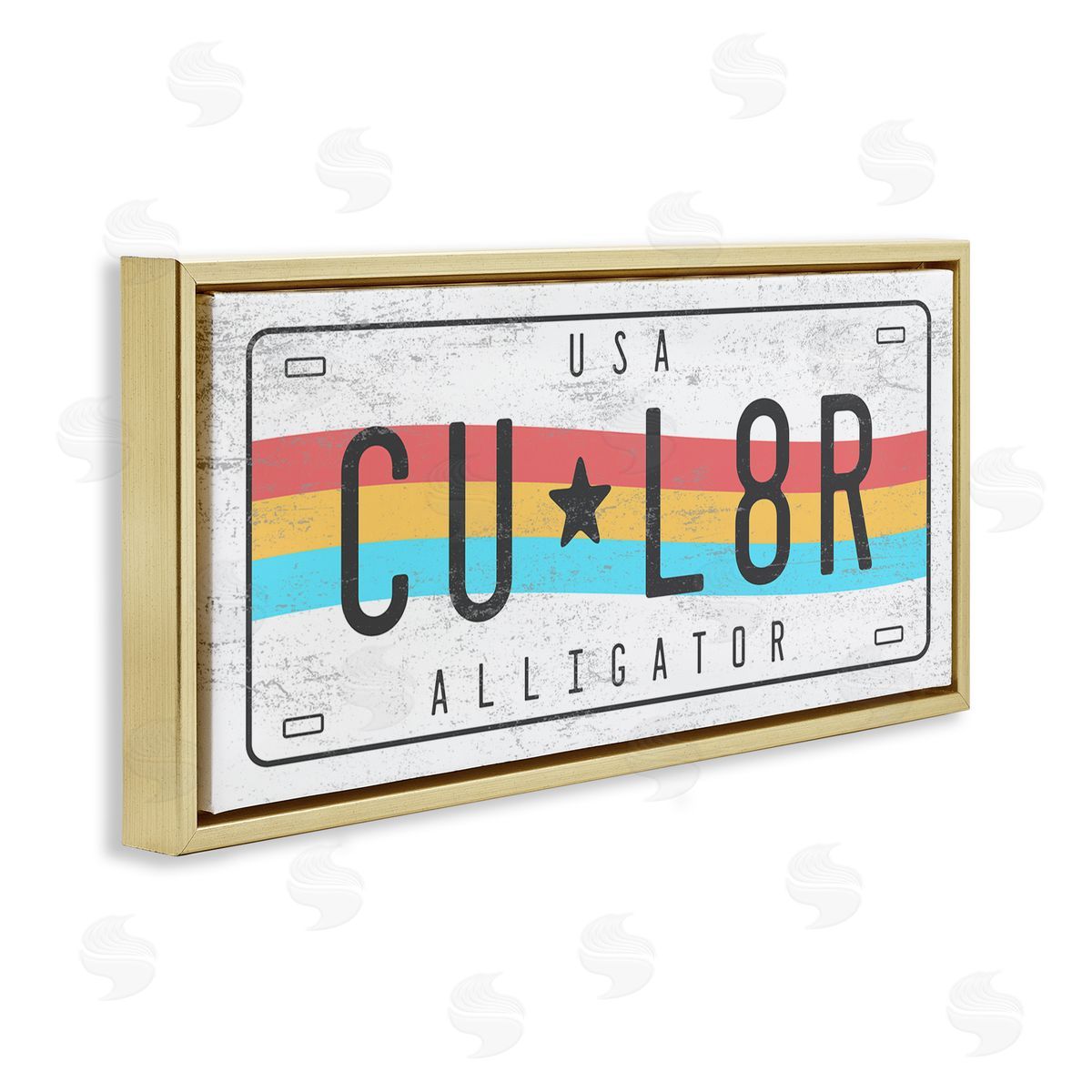 Stupell Studio CU L8R Alligator Rainbow License Plate Humor