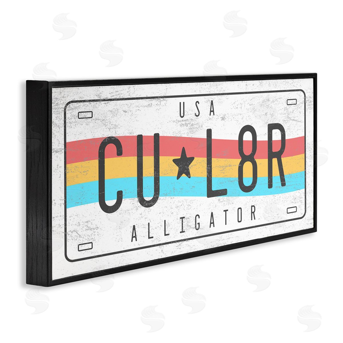 Stupell Studio CU L8R Alligator Rainbow License Plate Humor