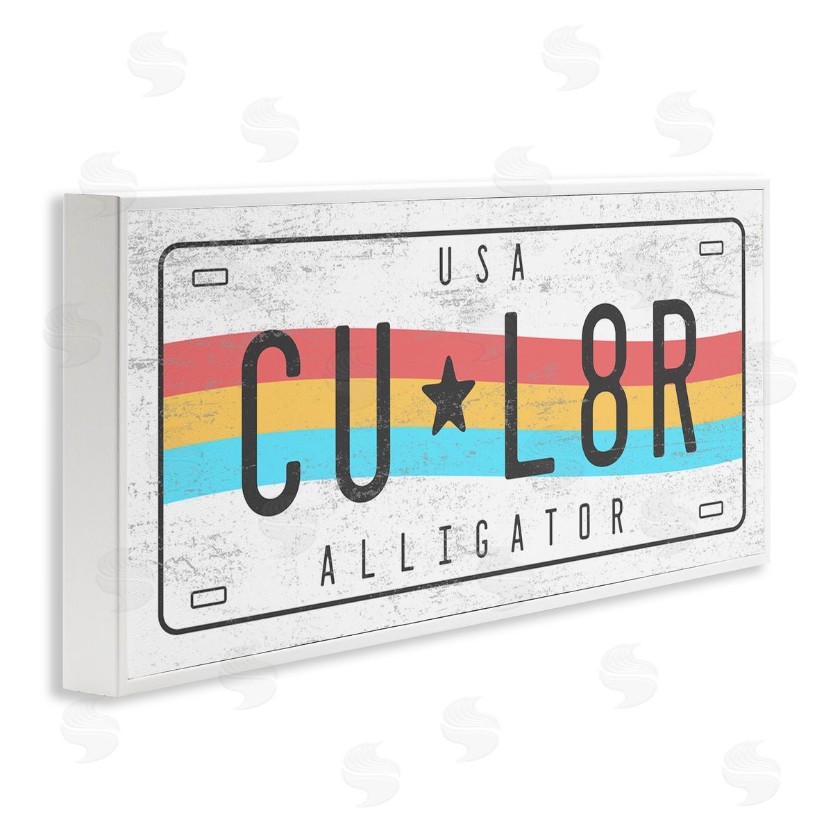 Stupell Studio CU L8R Alligator Rainbow License Plate Humor