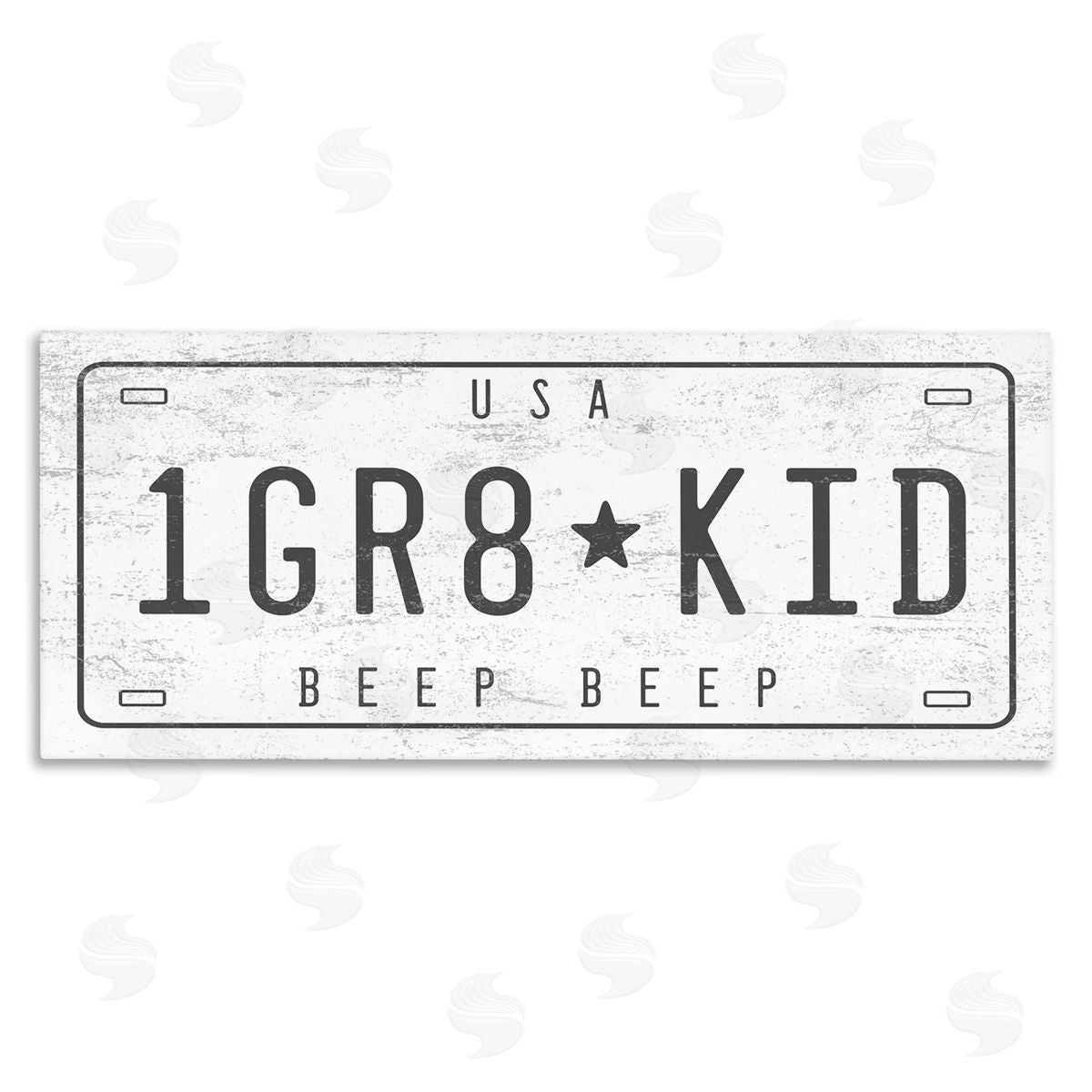 Stupell Studio One Great Kid Phrase Vintage Car License Plate