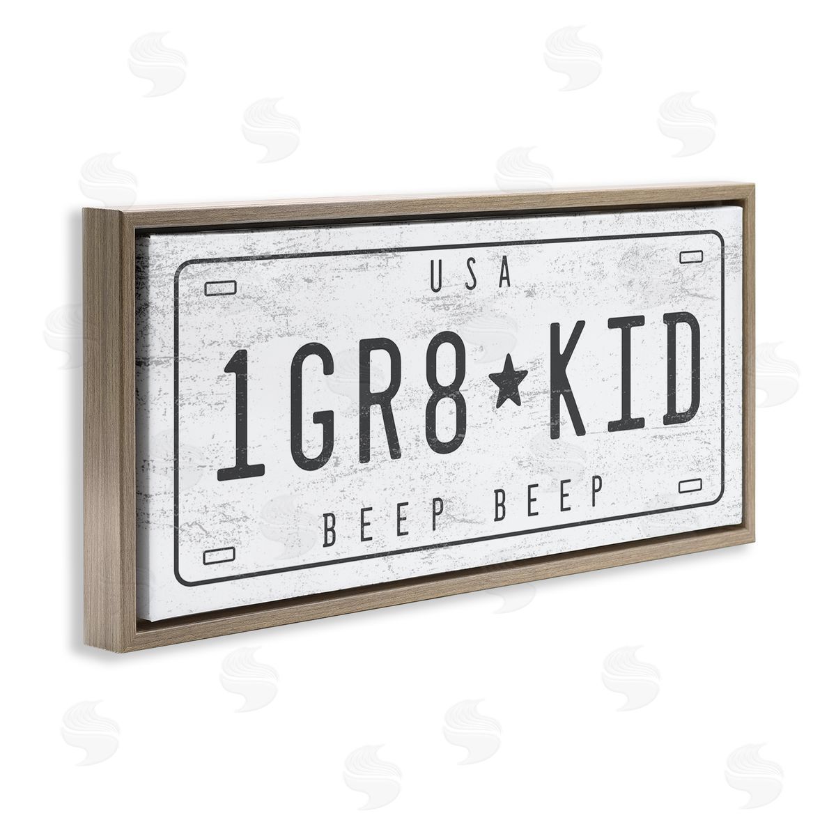 Stupell Studio One Great Kid Phrase Vintage Car License Plate