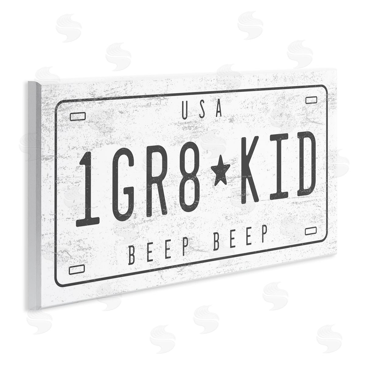 Stupell Studio One Great Kid Phrase Vintage Car License Plate