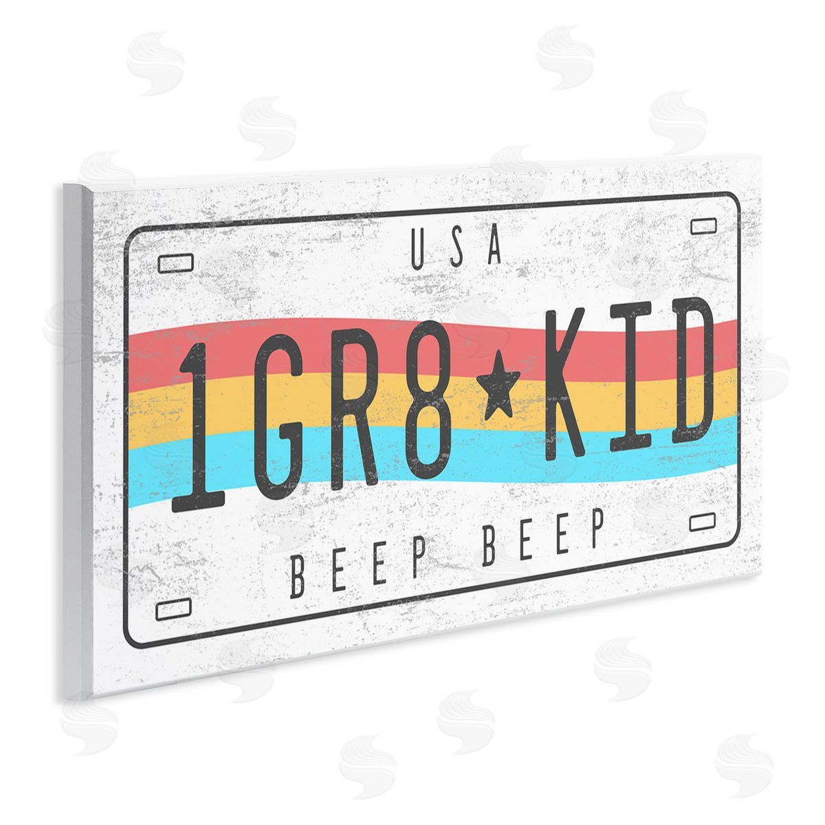 Stupell Studio 1 GR8 KID Rainbow Car License Plate