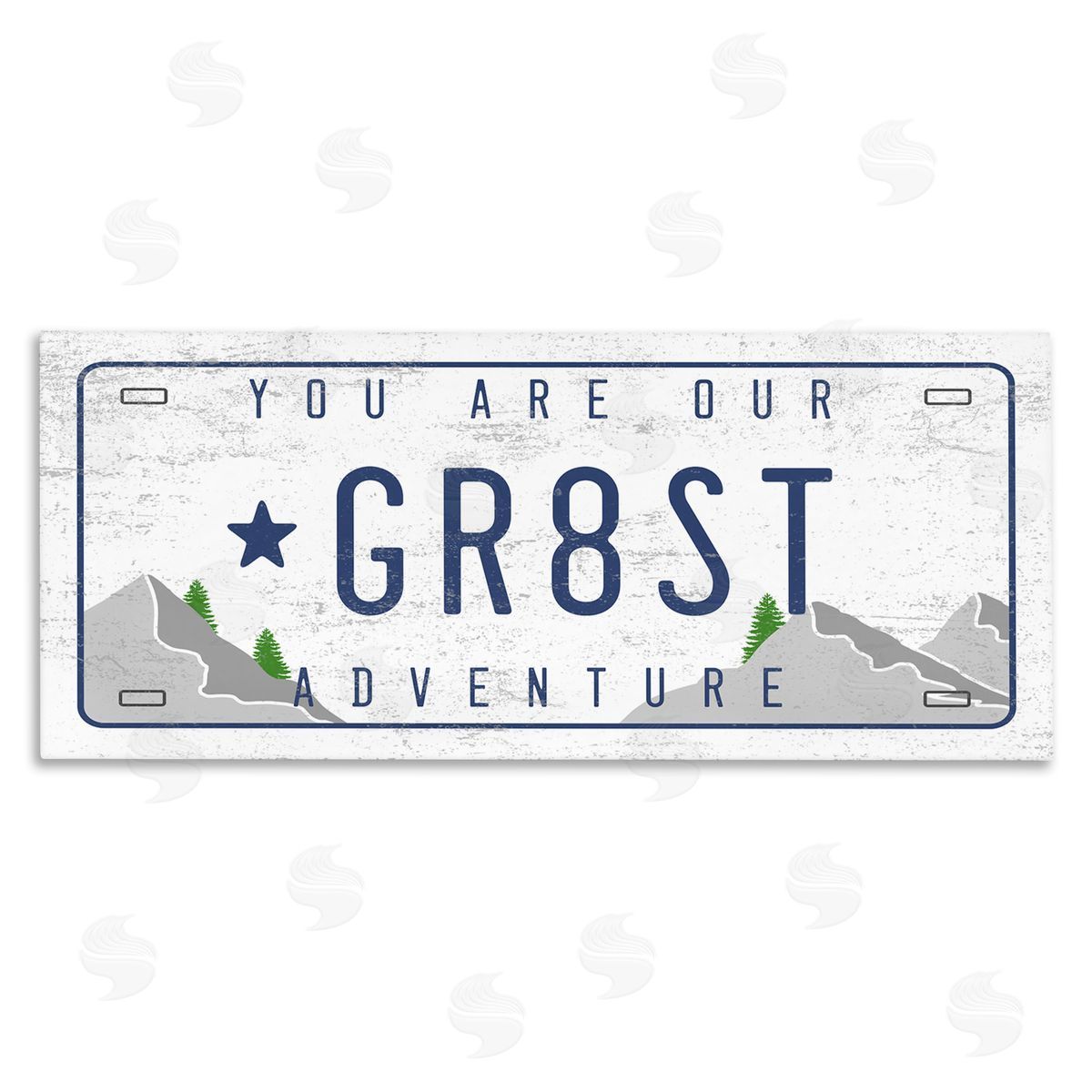 Stupell Studio Our Greatest Adventure Mountain Range License Plate