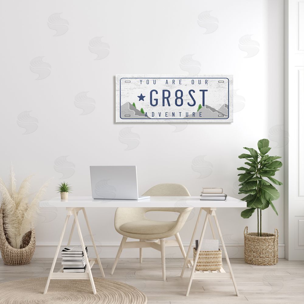 Stupell Studio Our Greatest Adventure Mountain Range License Plate