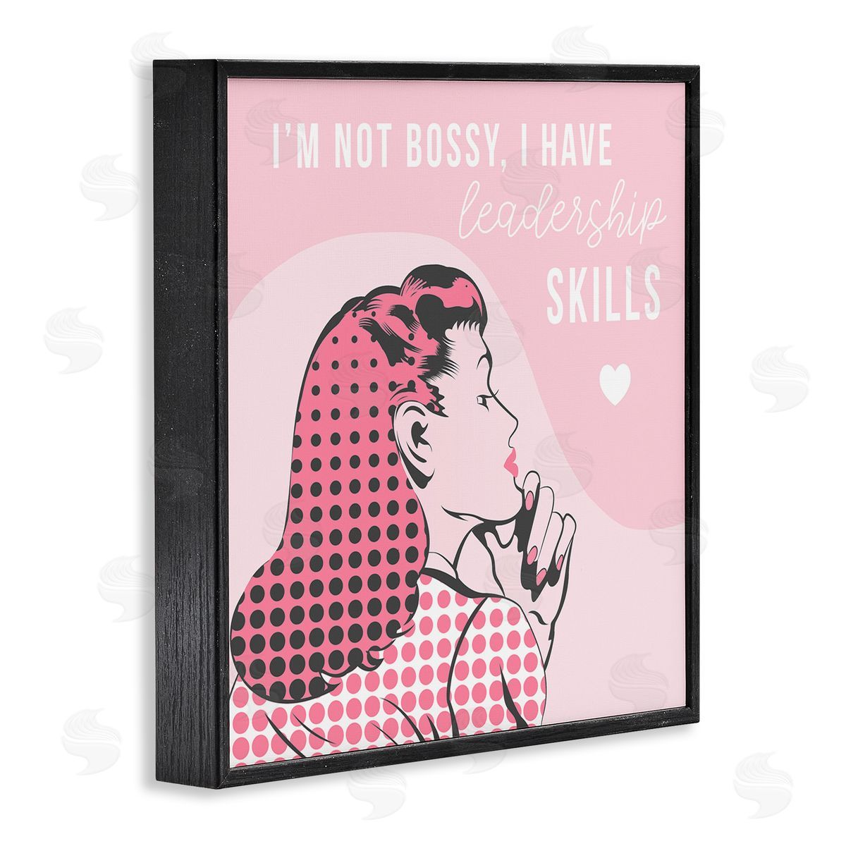 Stupell Studio I'm Not Bossy Leadership Phrase Retro Pop Female Black Framed Glicee Wall Art Print