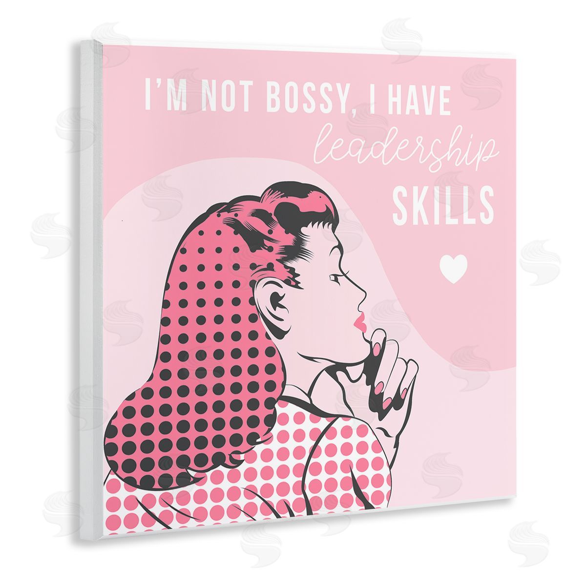 Stupell Studio I'm Not Bossy Leadership Phrase Retro Pop Female Wooden Wall Plaque Art Print