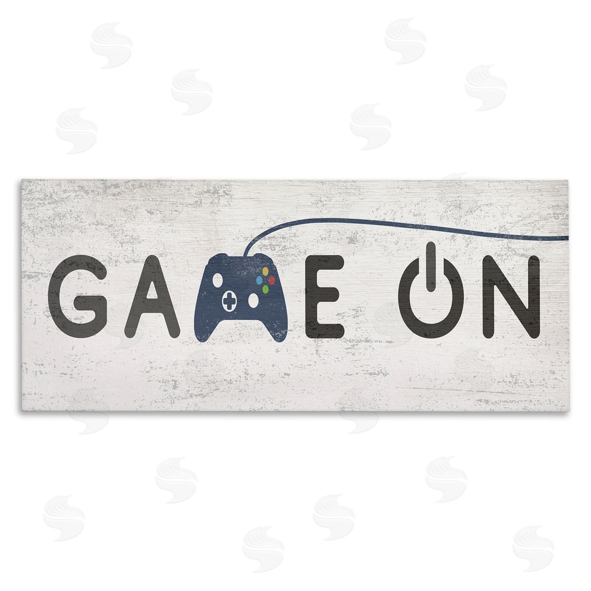 Stupell Studio Game On Video Gamer Phrase Blue Vintage Controller