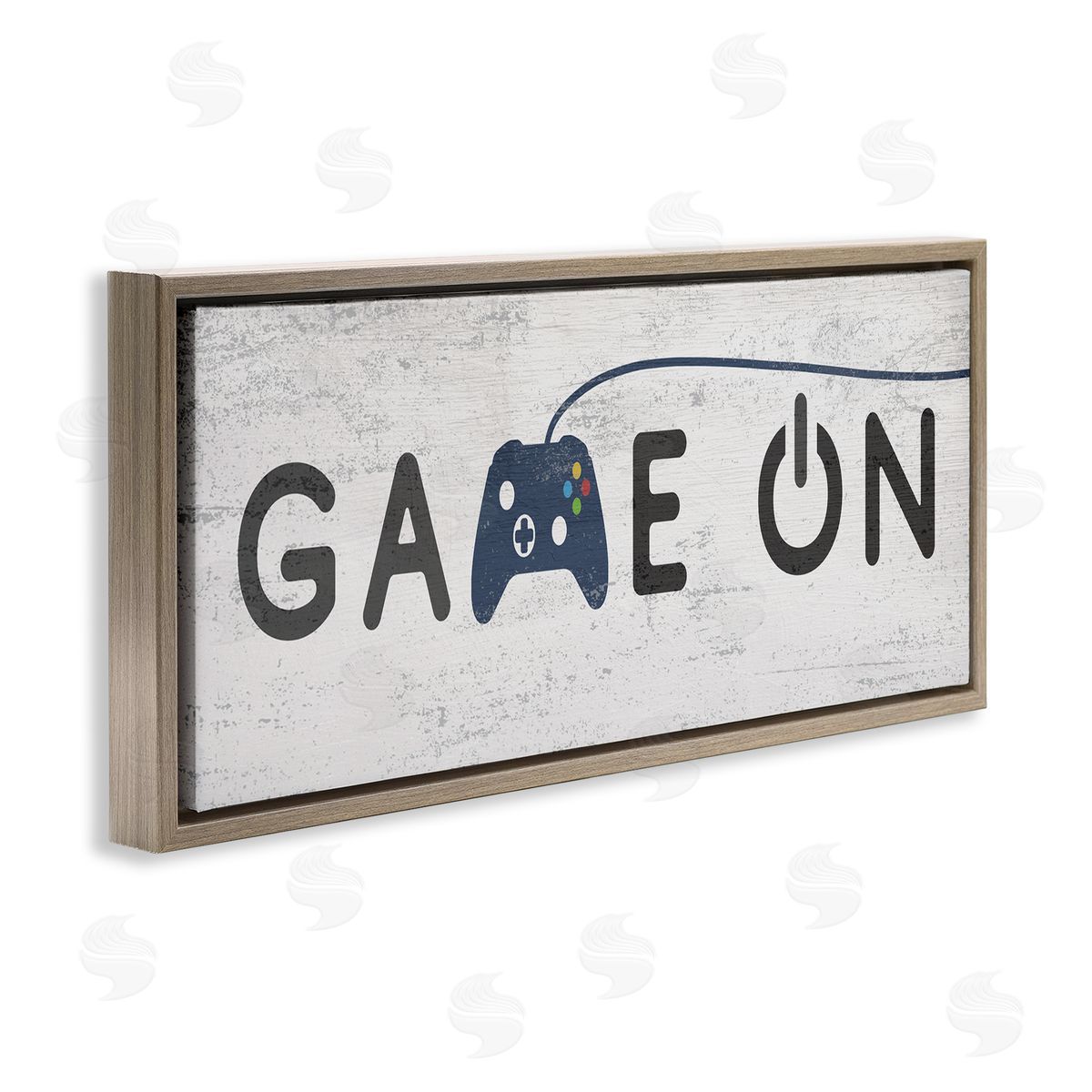 Stupell Studio Game On Video Gamer Phrase Blue Vintage Controller