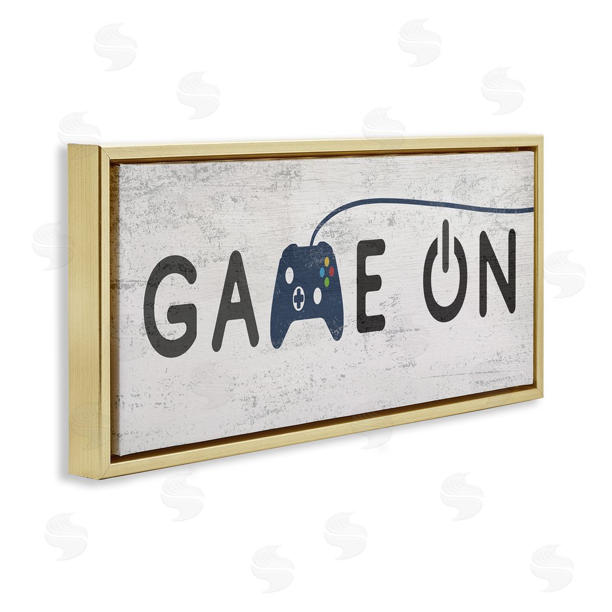 Stupell Studio Game On Video Gamer Phrase Blue Vintage Controller