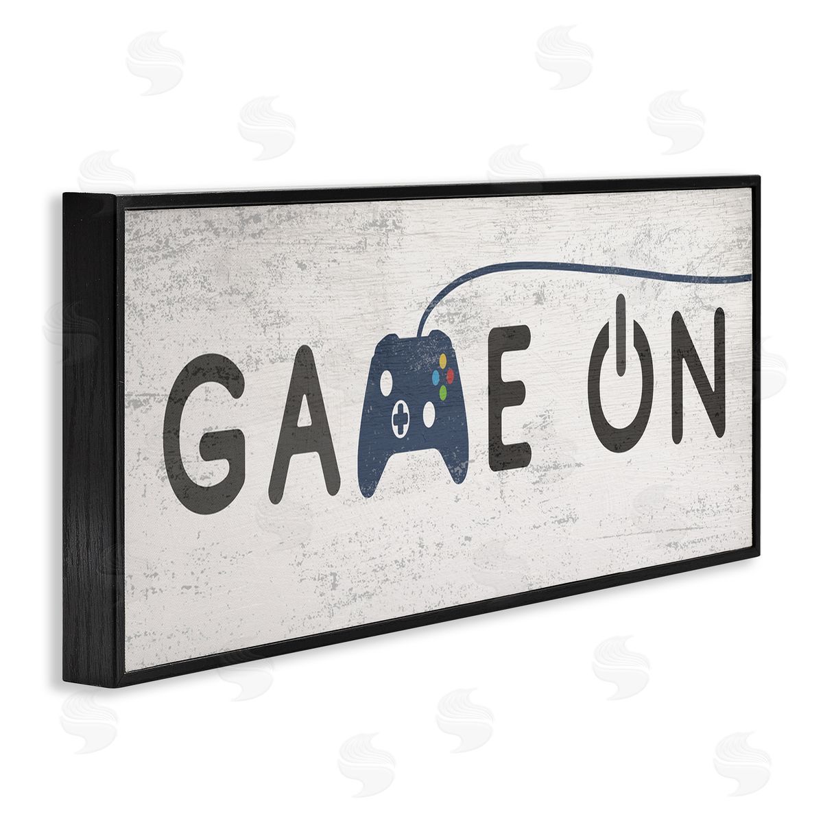 Stupell Studio Game On Video Gamer Phrase Blue Vintage Controller