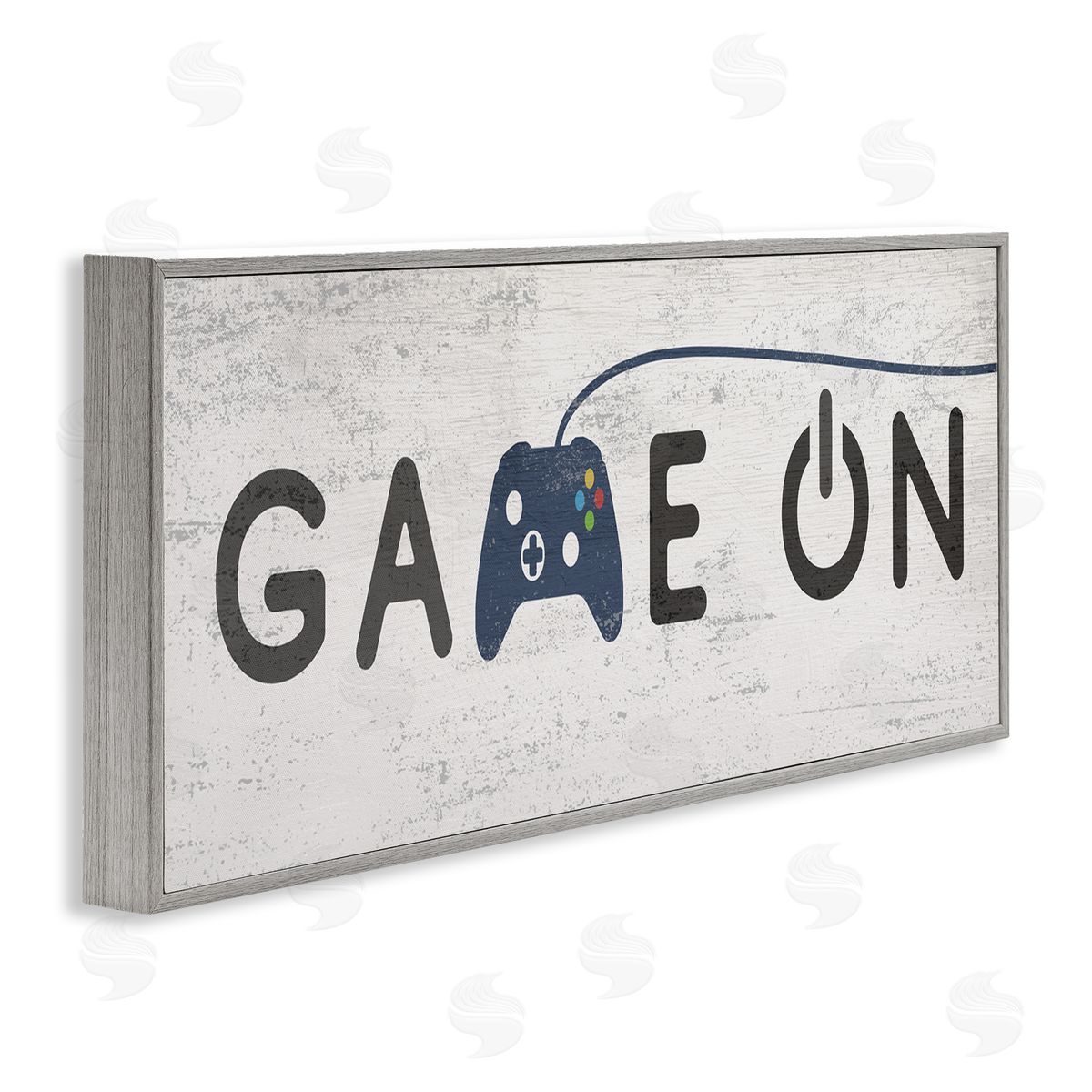 Stupell Studio Game On Video Gamer Phrase Blue Vintage Controller