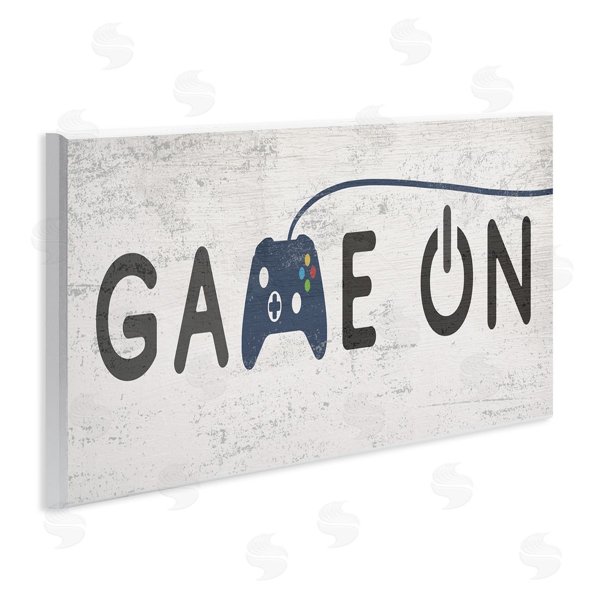 Stupell Studio Game On Video Gamer Phrase Blue Vintage Controller