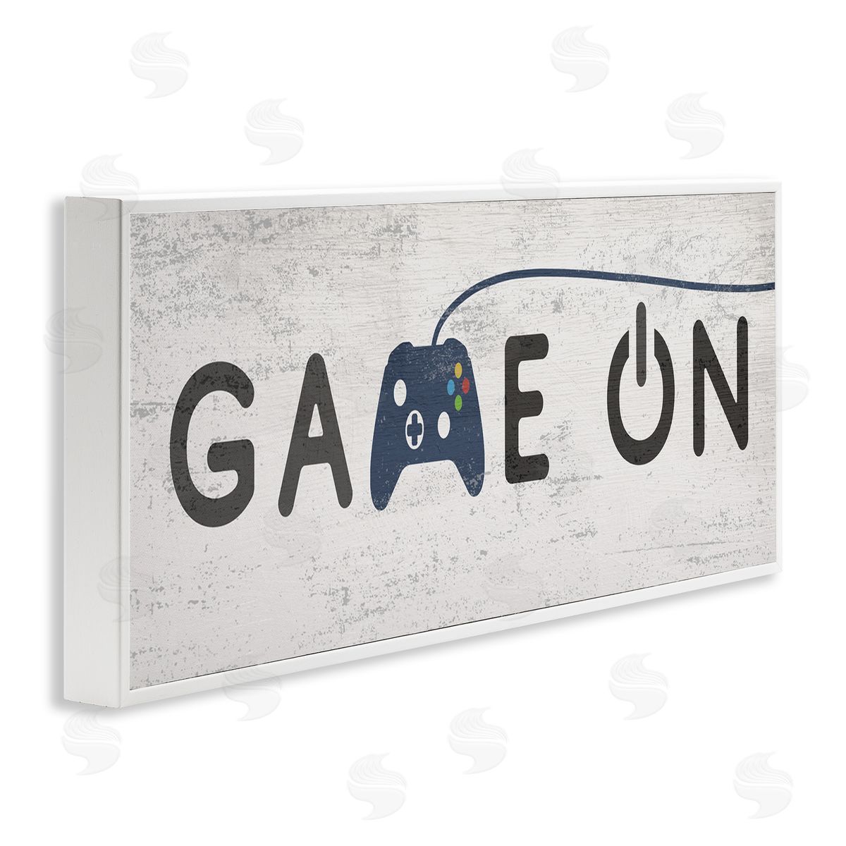 Stupell Studio Game On Video Gamer Phrase Blue Vintage Controller