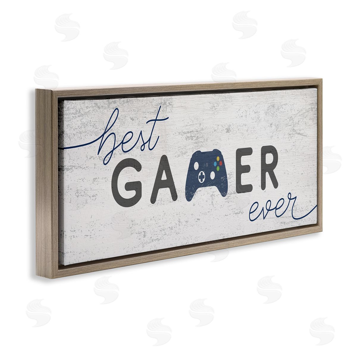 Stupell Studio Best Gamer Ever Video Game Sign Blue Controller