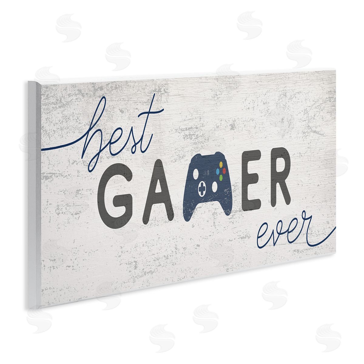 Stupell Studio Best Gamer Ever Video Game Sign Blue Controller