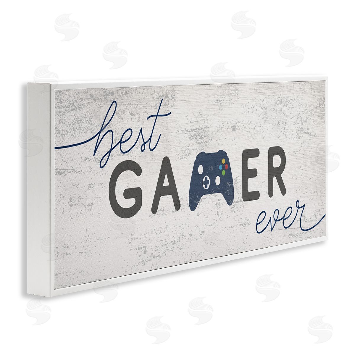 Stupell Studio Best Gamer Ever Video Game Sign Blue Controller