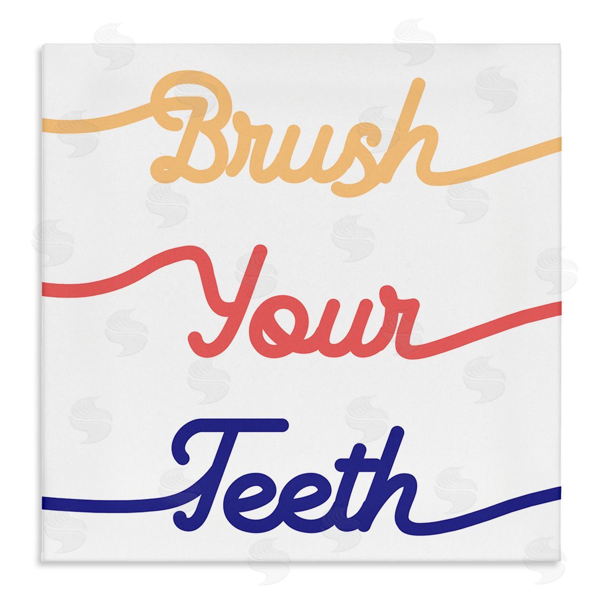 Stupell Studio Brush Your Teeth Children's Bathroom Dental Hygiene Stretched Canvas Wall Art Print