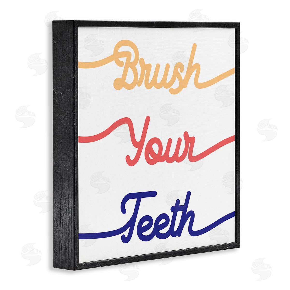 Stupell Studio Brush Your Teeth Children's Bathroom Dental Hygiene Black Framed Glicee Wall Art Print