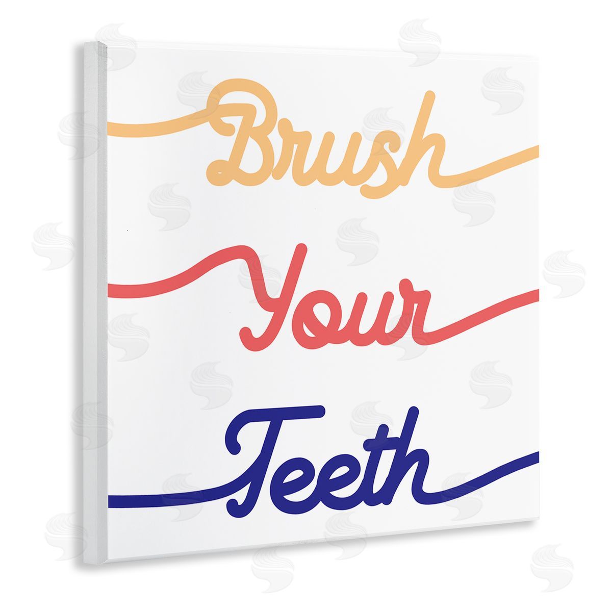 Stupell Studio Brush Your Teeth Children's Bathroom Dental Hygiene Wooden Wall Plaque Art Print