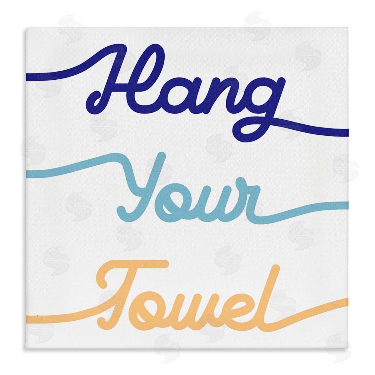 Stupell Studio Hang Your Towel Phrase Children's Bathroom Typography Stretched Canvas Wall Art Print