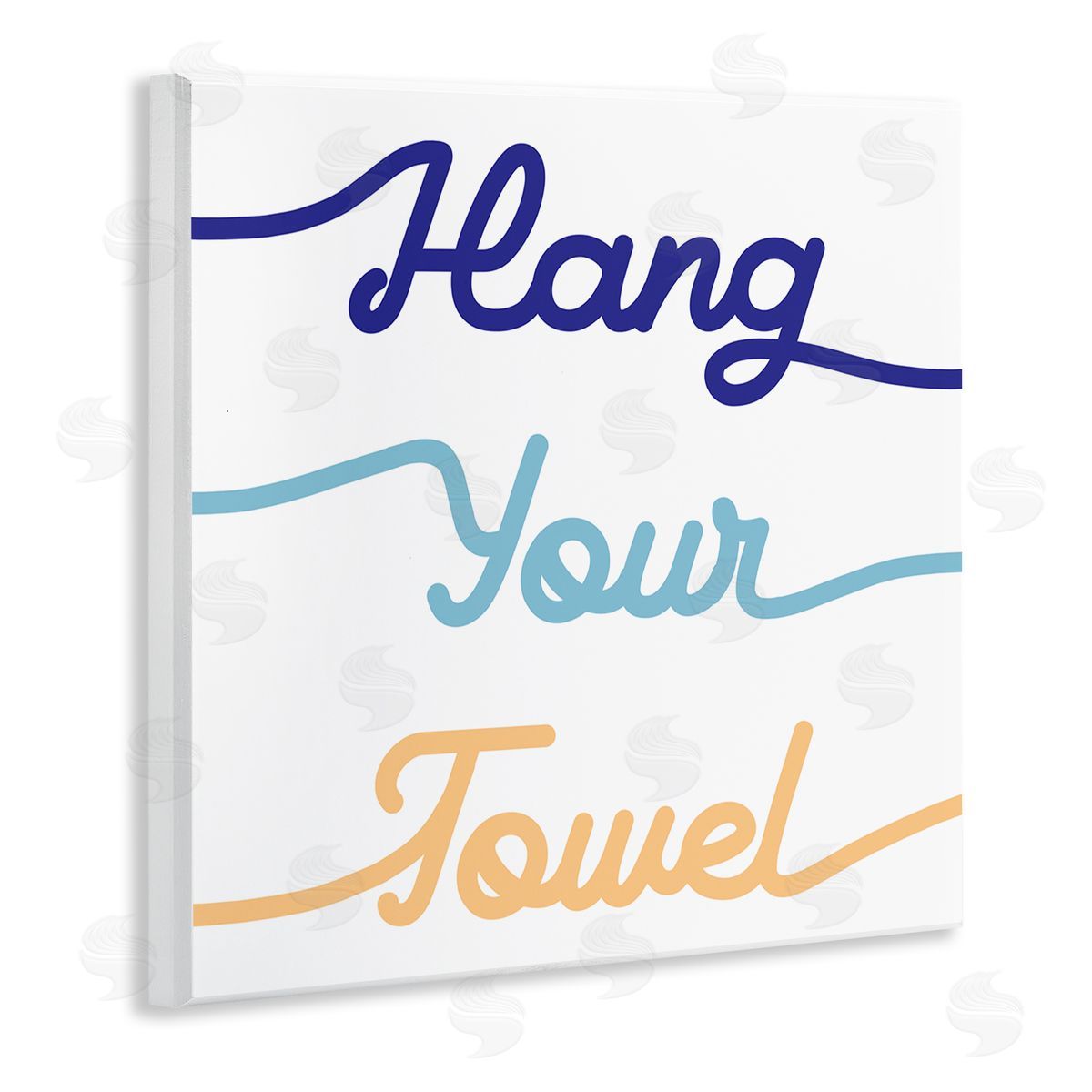 Stupell Studio Hang Your Towel Phrase Children's Bathroom Typography Wooden Wall Plaque Art Print