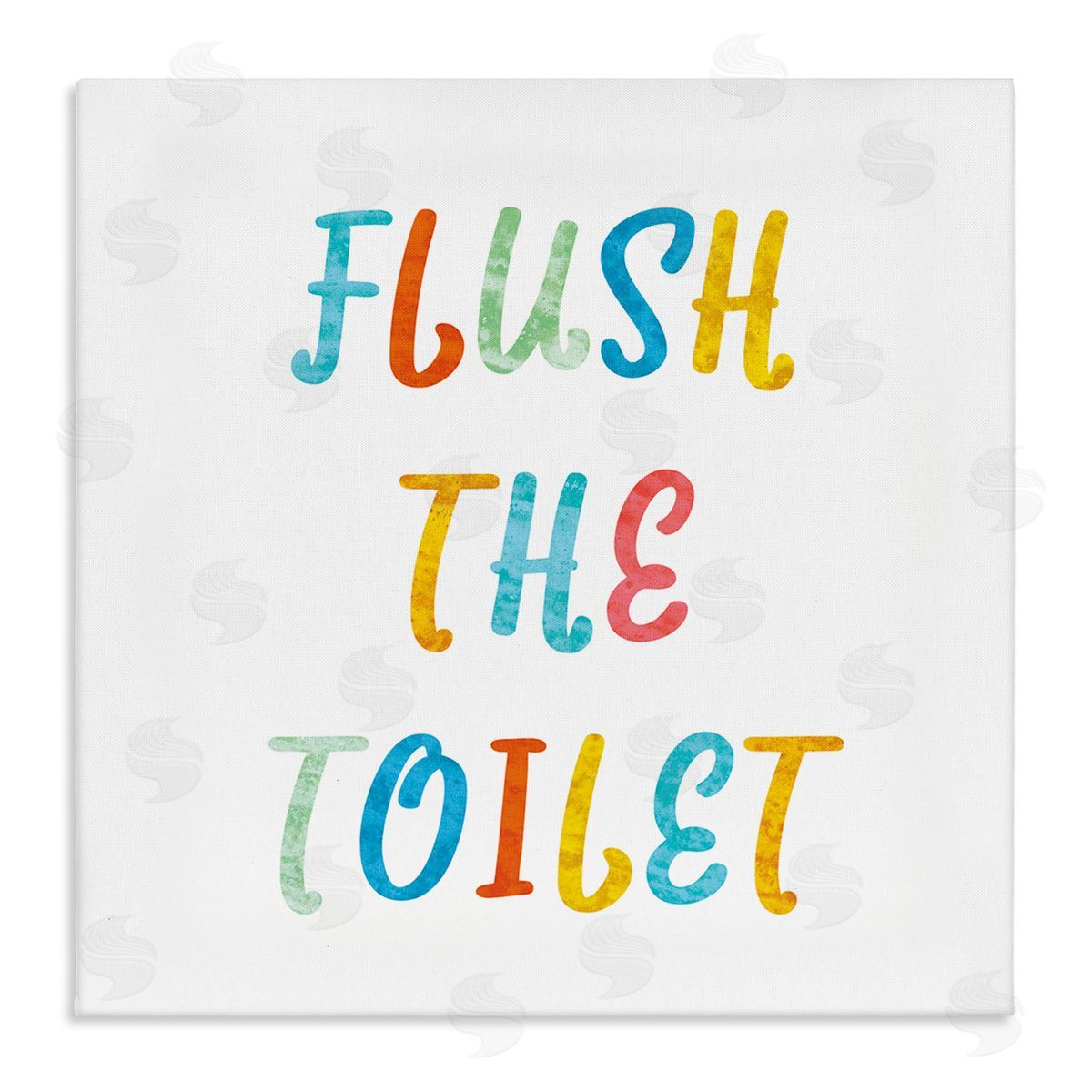 Stupell Studio Flush the Toilet Bathroom Rules Kids Typography Stretched Canvas Wall Art Print