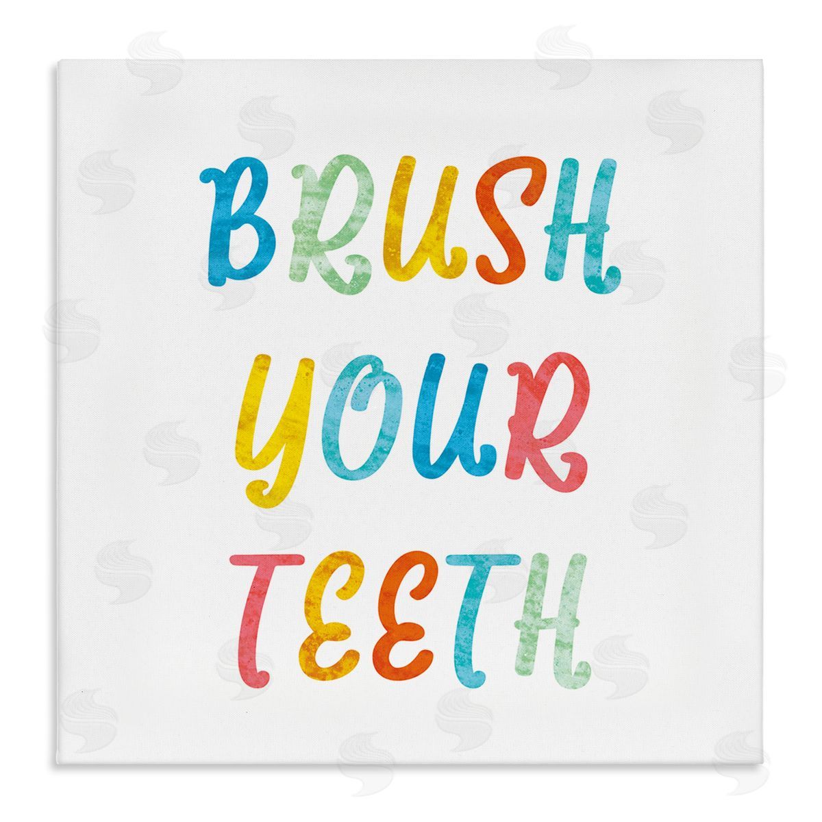 Stupell Studio Brush Your Teeth Dental Hygiene Kids Typography Stretched Canvas Wall Art Print