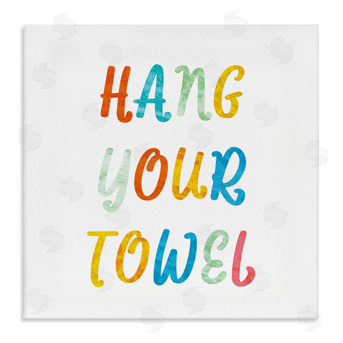 Stupell Studio Hang Your Towel Bathroom Rules Kids Typography Stretched Canvas Wall Art Print