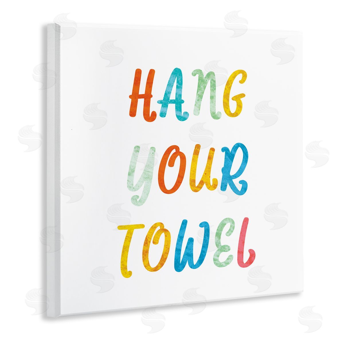 Stupell Studio Hang Your Towel Bathroom Rules Kids Typography Wooden Wall Plaque Art Print