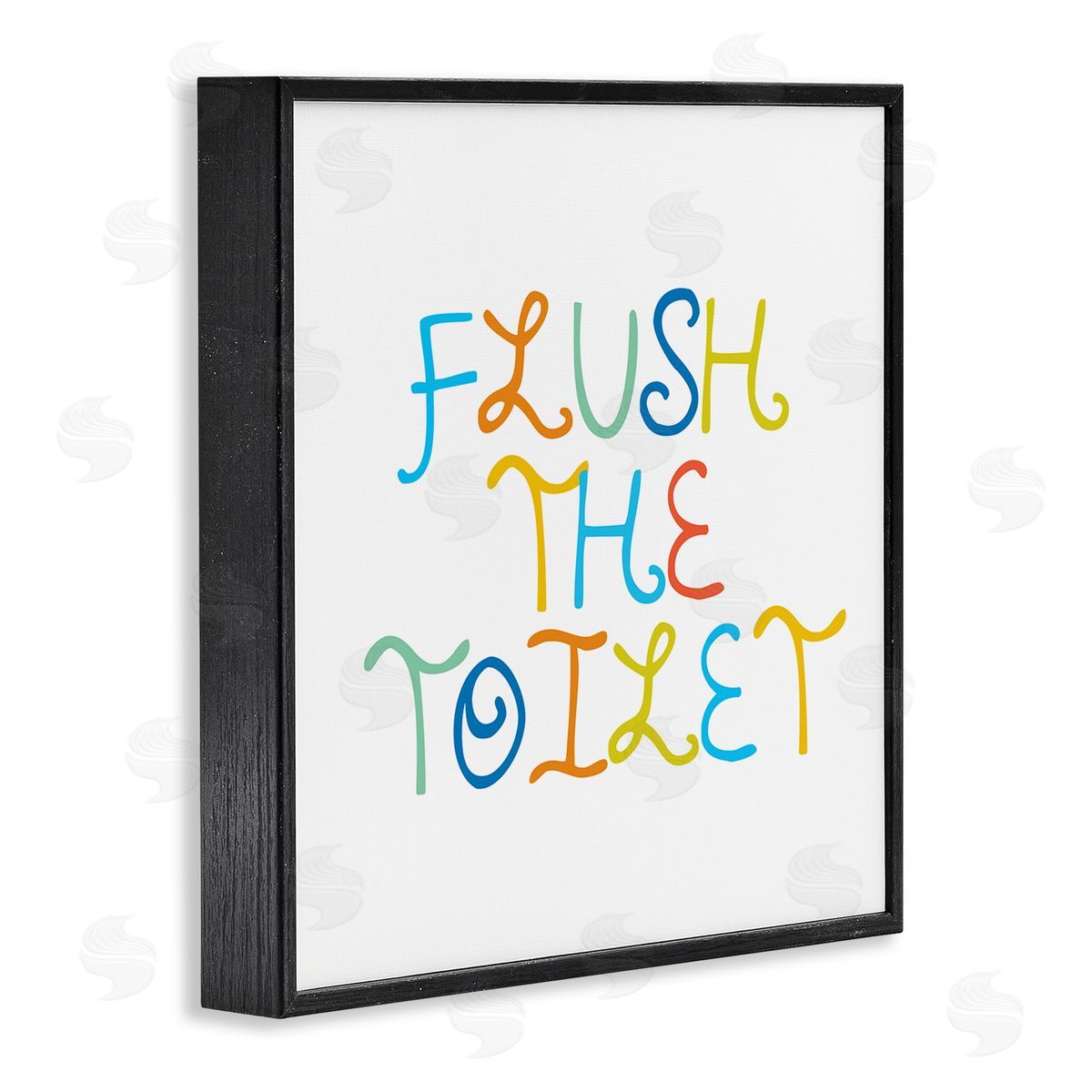 Stupell Studio Playful Kids Bathroom Sign Flush The Toilet Rules Black Framed Glicee Wall Art Print