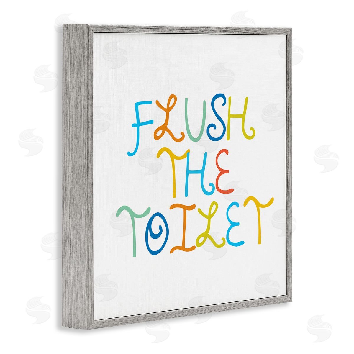 Stupell Studio Playful Kids Bathroom Sign Flush The Toilet Rules Gray Framed Glicee Wall Art Print