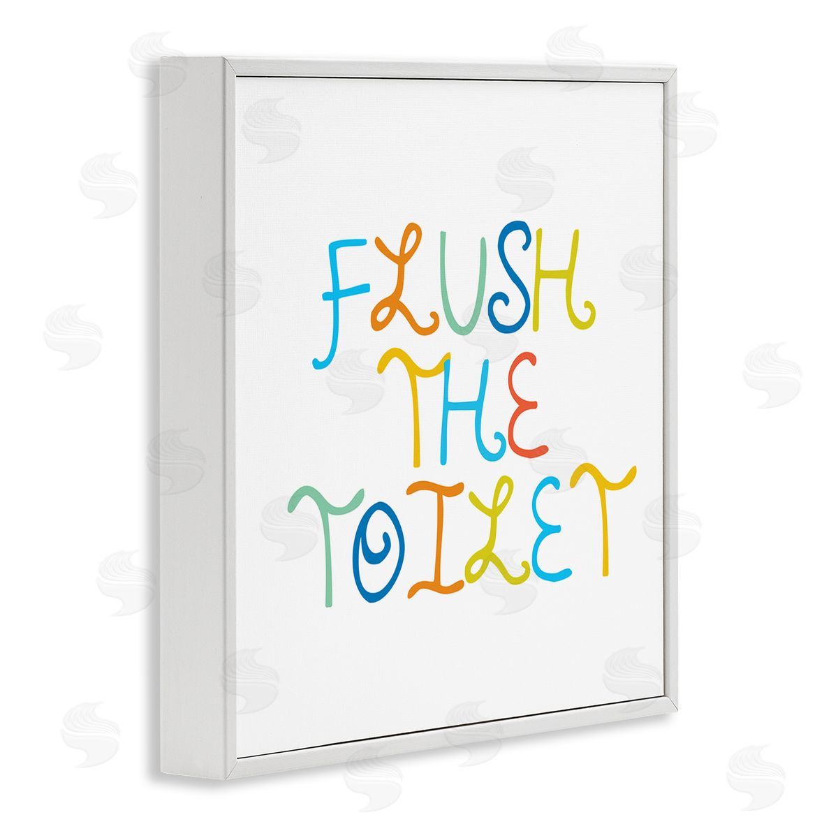 Stupell Studio Playful Kids Bathroom Sign Flush The Toilet Rules White Framed Glicee Wall Art Print