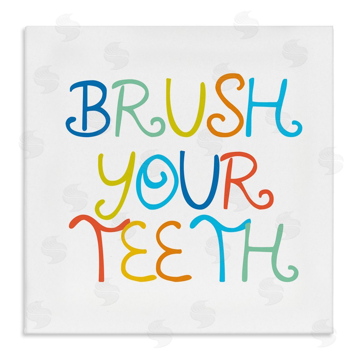 Stupell Studio Fun Kids Bathroom Sign Brush Your Teeth Rules Stretched Canvas Wall Art Print