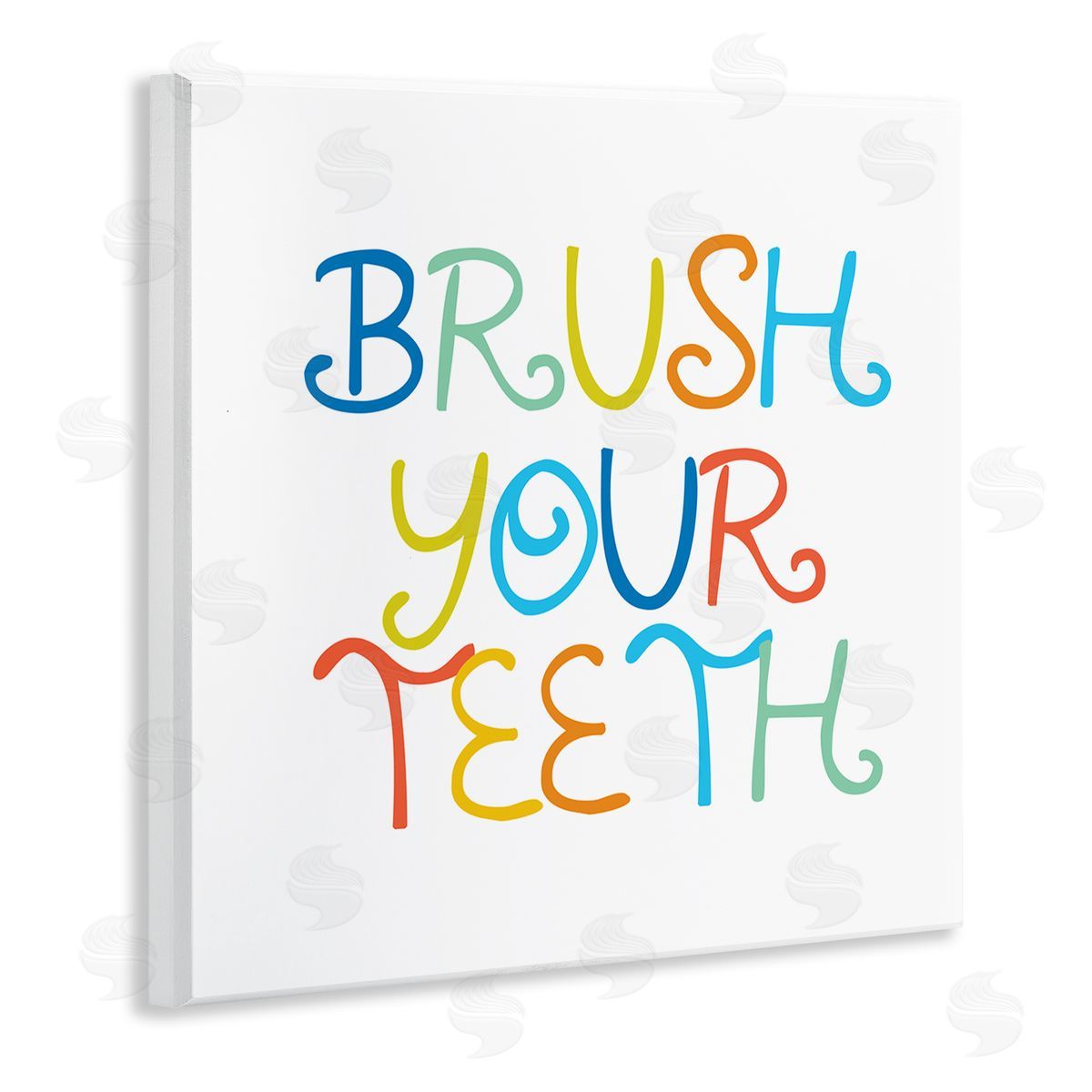 Stupell Studio Fun Kids Bathroom Sign Brush Your Teeth Rules Wooden Wall Plaque Art Print