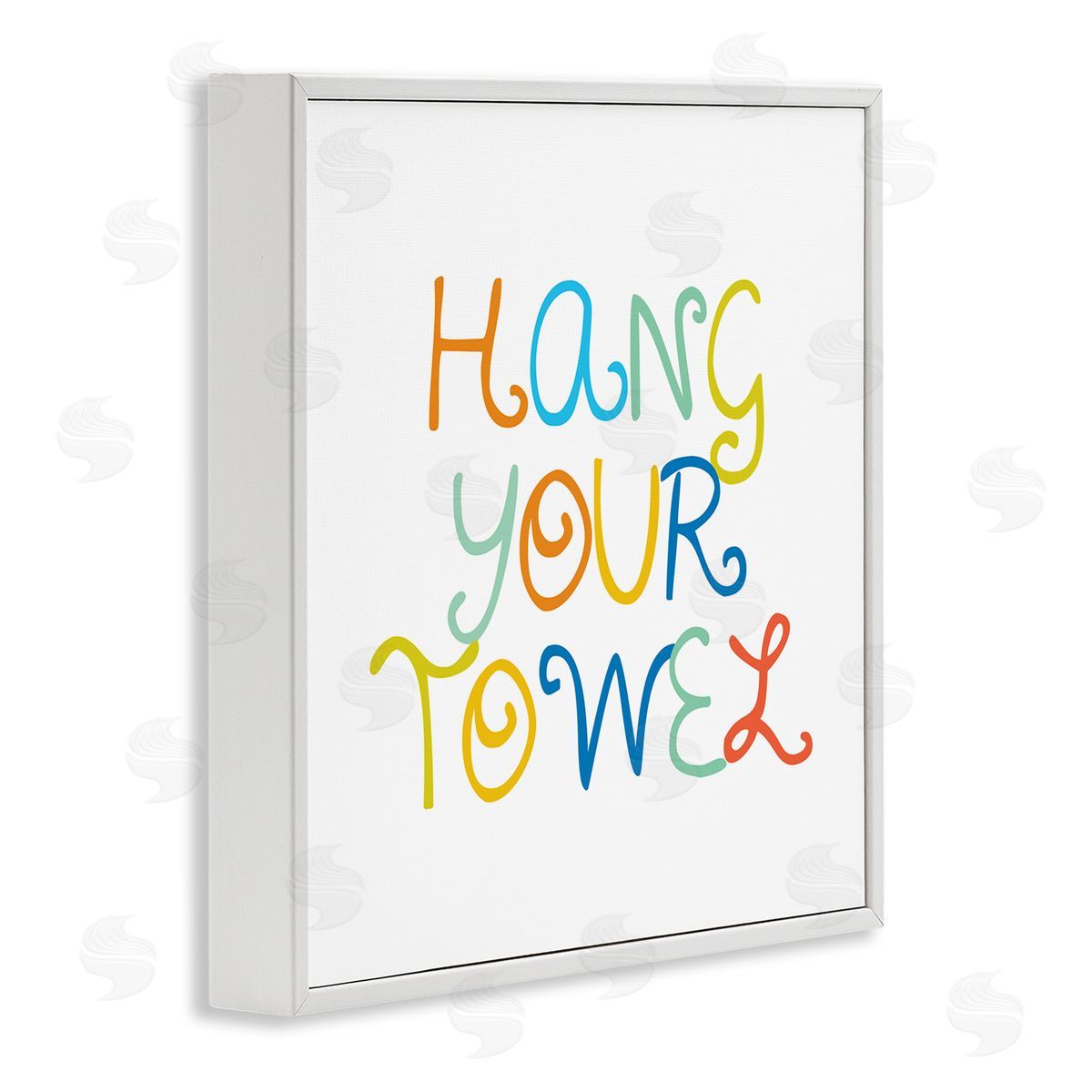 Stupell Studio Playful Children's Bathroom Rules Hang Your Towel Phrase White Framed Glicee Wall Art Print