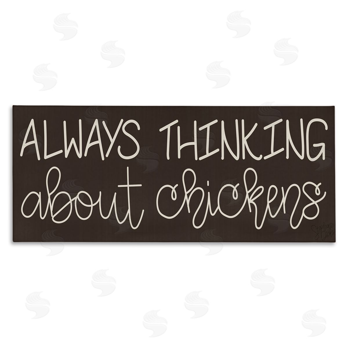Stephanie Dicks Always Thinking About Chickens Phrase Minimal Farm Typography