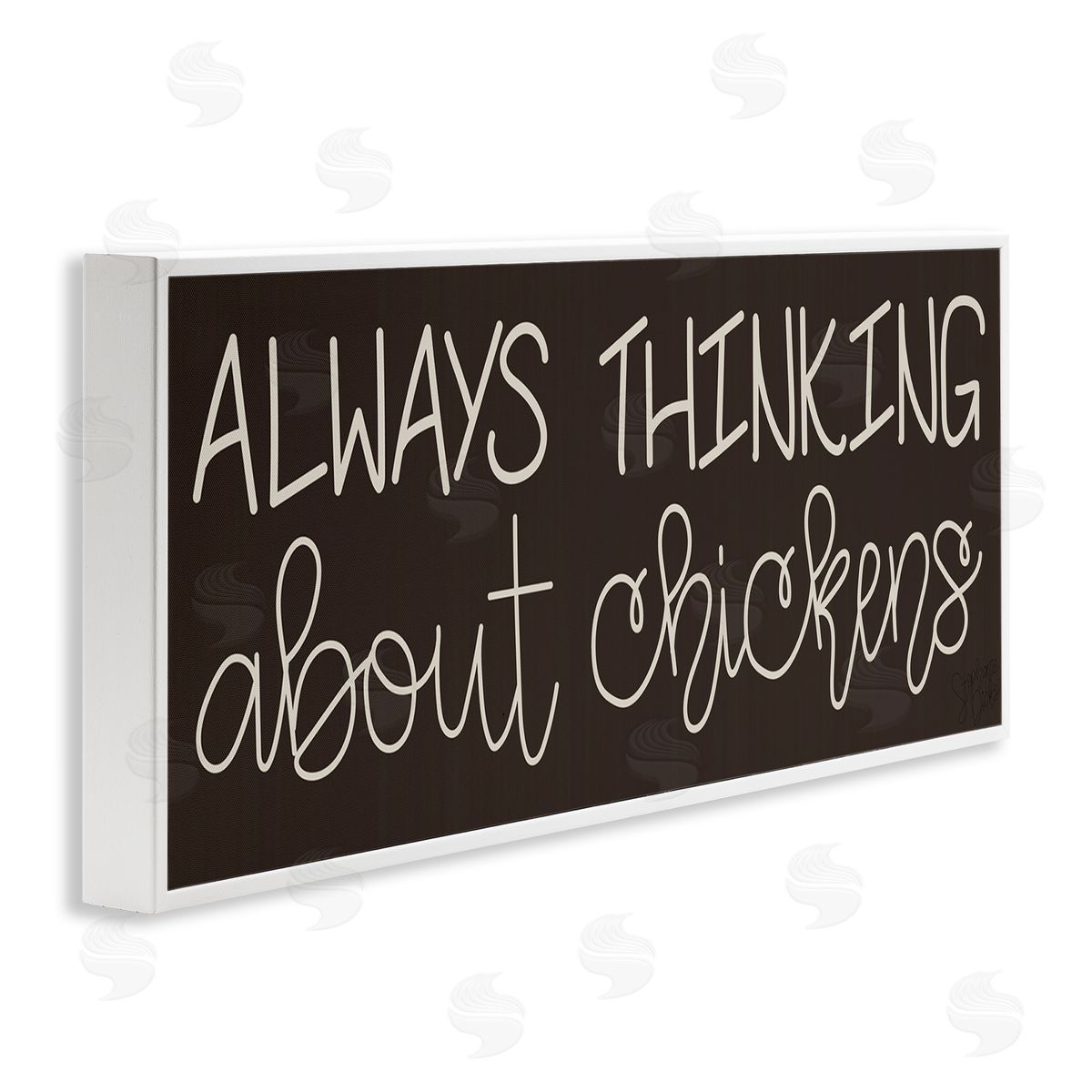 Stephanie Dicks Always Thinking About Chickens Phrase Minimal Farm Typography