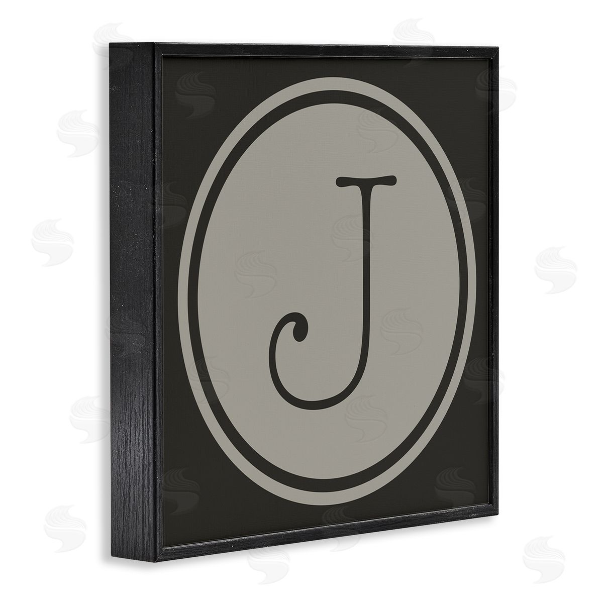 Ziwei Li Modern J Initial Round Elevator Key Shape Black Framed Glicee Wall Art Print