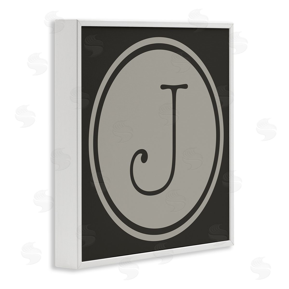 Ziwei Li Modern J Initial Round Elevator Key Shape White Framed Glicee Wall Art Print
