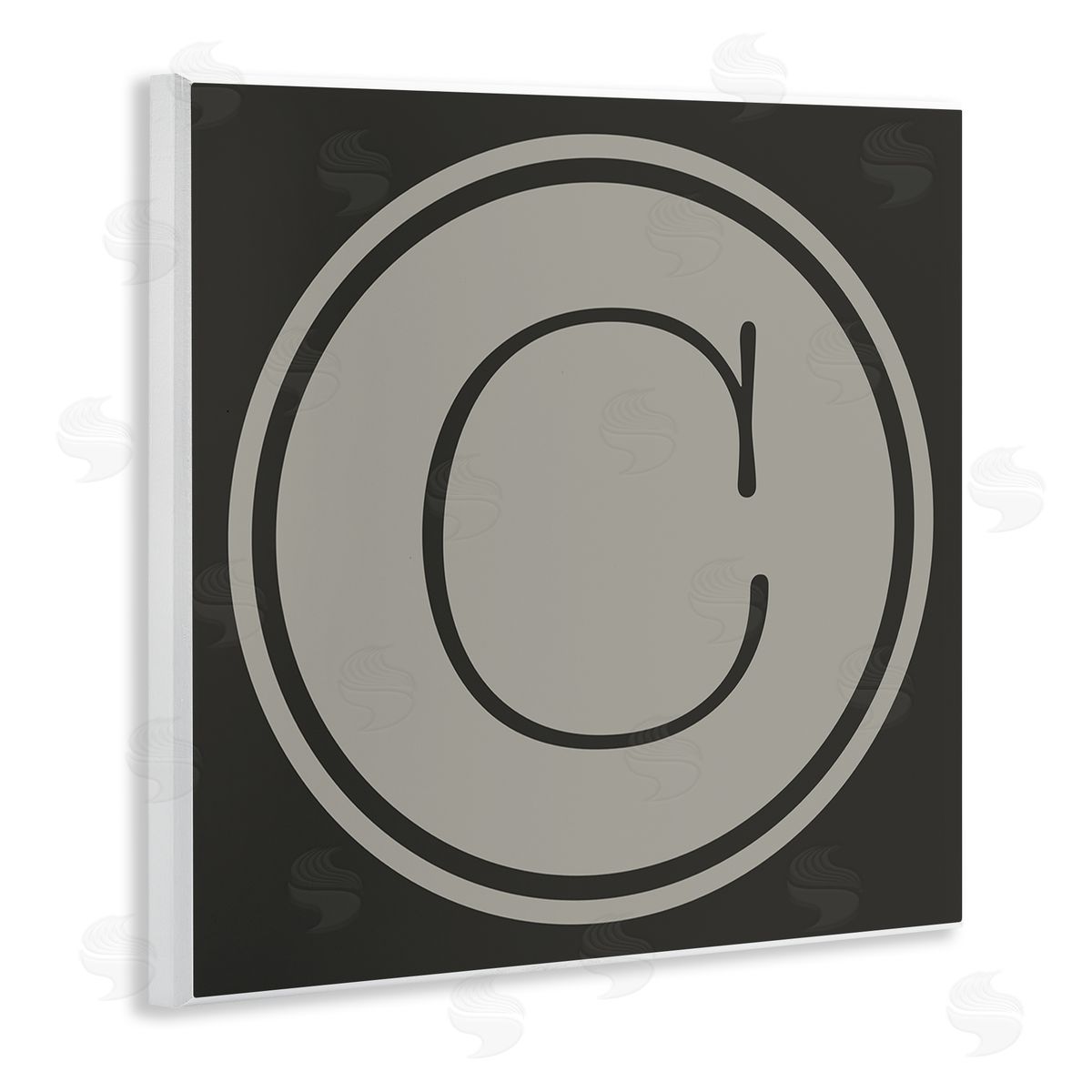 Ziwei Li Modern C Initial Circular Shape Elevator Key Wooden Wall Plaque Art Print