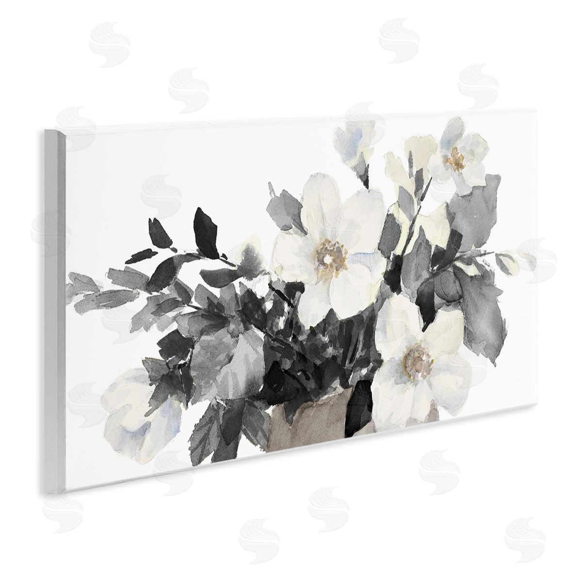 Lanie Loreth Greyscale Spring Florals Blooming Soft Watercolor Flowers