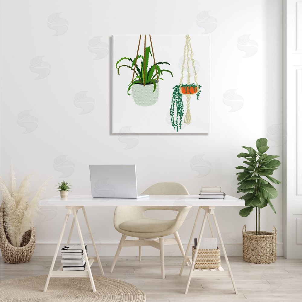 Jen Bucheli Chic Indoor Potted Plants Modern Fern Foliage Canvas Wall Art in Room