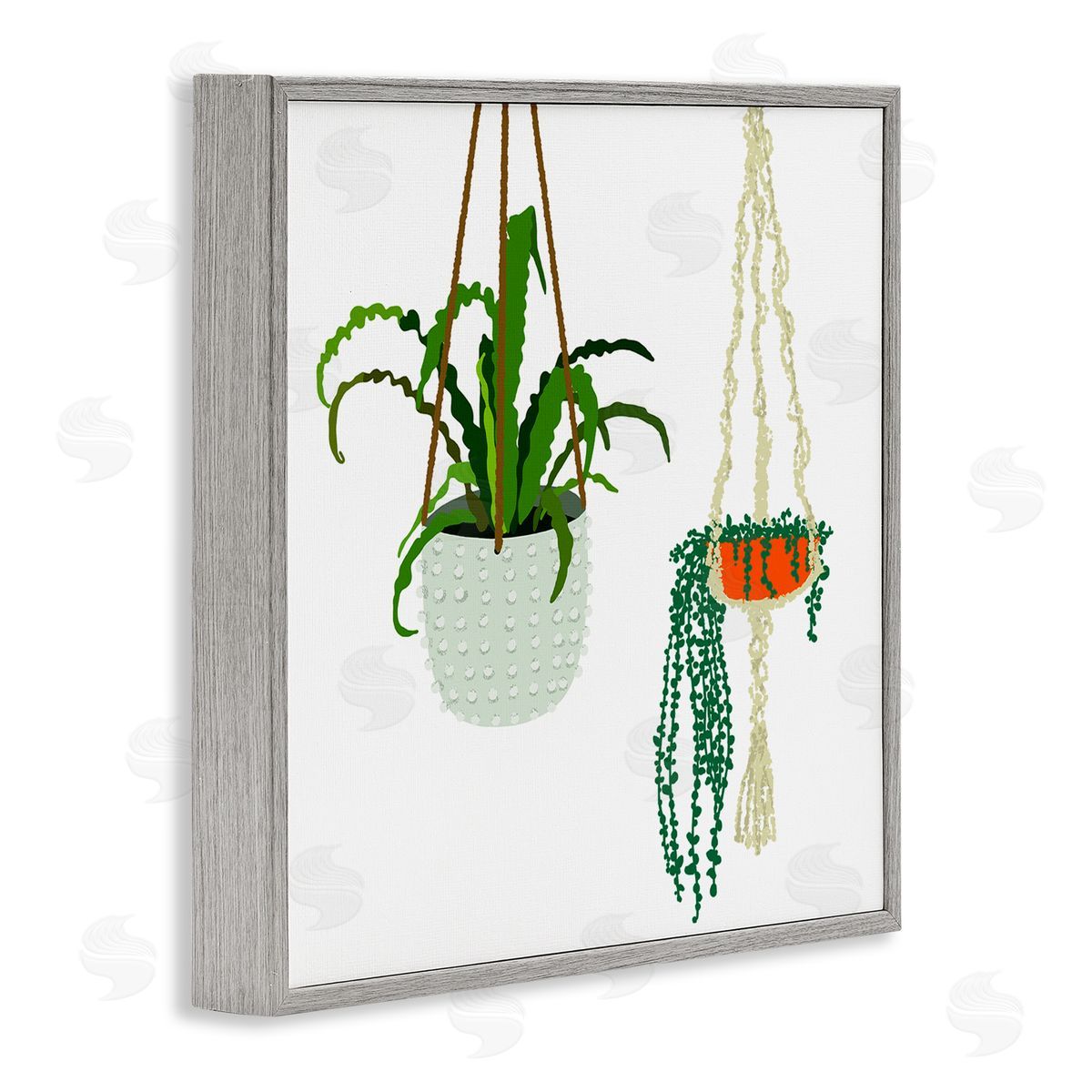 Jen Bucheli Chic Indoor Potted Plants Modern Fern Foliage Gray Framed Glicee Wall Art Print