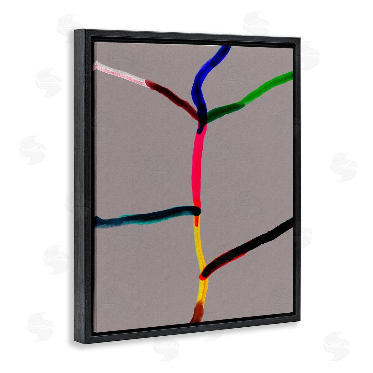 Bellassai Art Tree of Happiness Abstract Black Floating Frame Canvas Wall Art Print