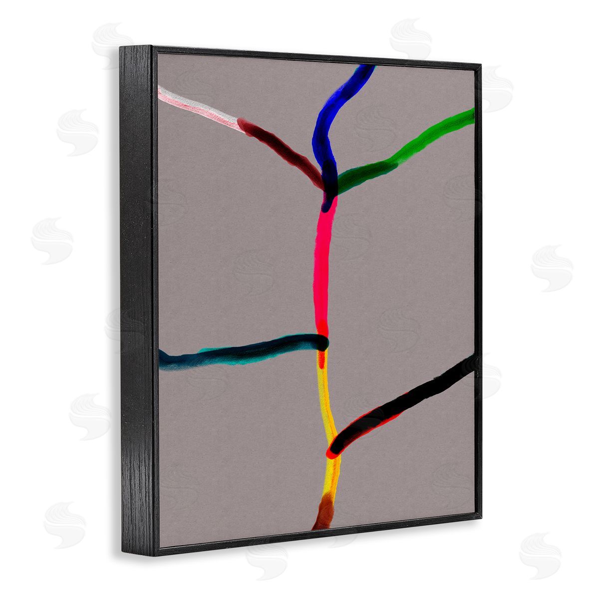 Bellassai Art Tree of Happiness Abstract Black Frame Giclee Wall Art Print