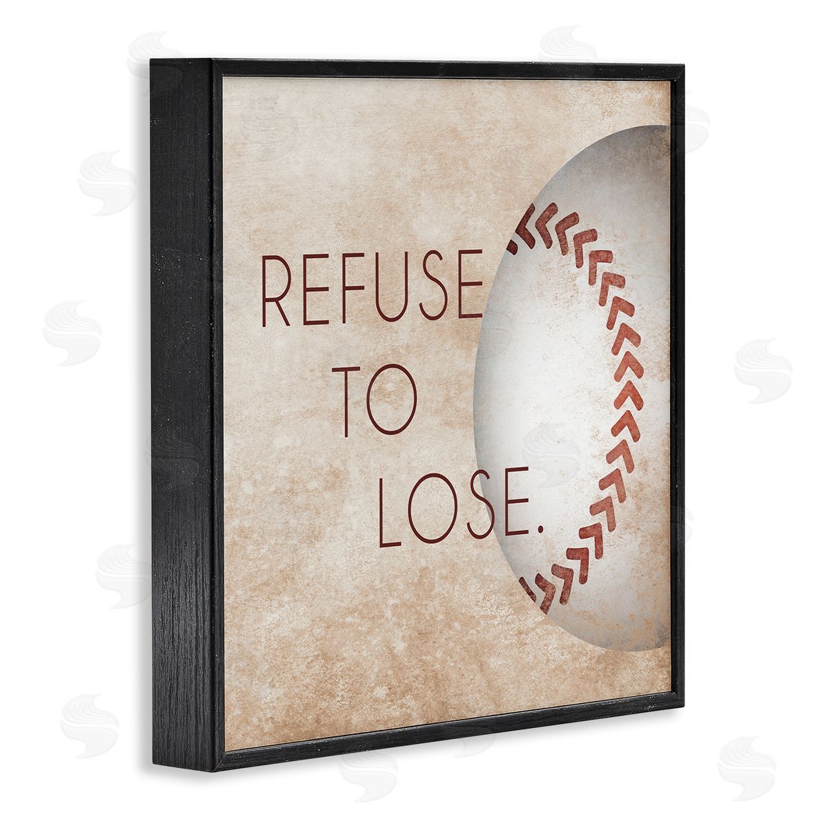 SD Graphics Studio Refuse To Lose Phrase Sports Baseball Rustic Brown Black Framed Glicee Wall Art Print