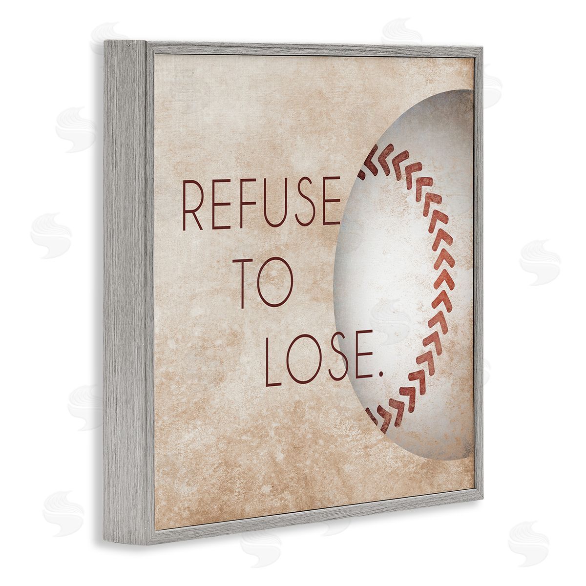 SD Graphics Studio Refuse To Lose Phrase Sports Baseball Rustic Brown Gray Framed Glicee Wall Art Print