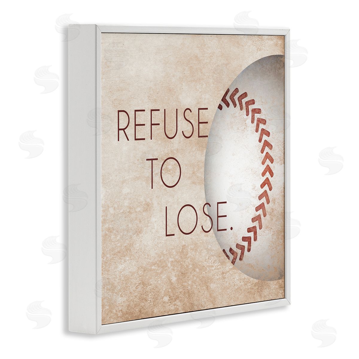 SD Graphics Studio Refuse To Lose Phrase Sports Baseball Rustic Brown White Framed Glicee Wall Art Print